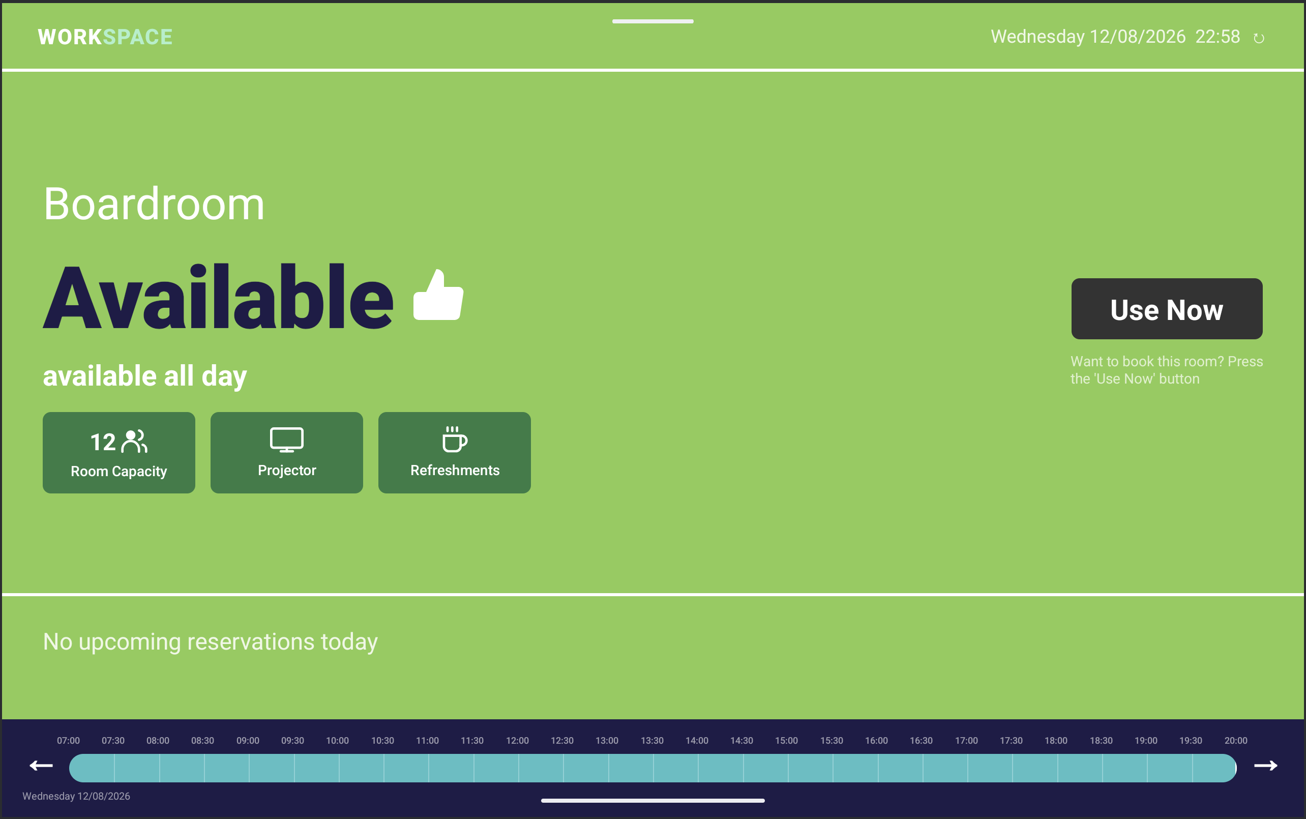 Available room display interface